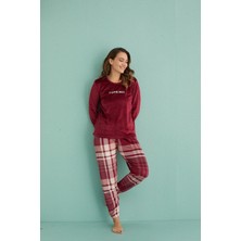 GD Goldoremi 13312-1 Kadın Love Fall Kadife Pijama Takım