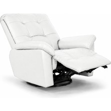 Smarto Relax TV Koltuğu Basel Elektrikli Masajlı Döner ve Sallanan Mekanızmalı Sırt Dayanağı Kontrol Panelli Ergonomik Deri Dekoratif Baba Koltuğu