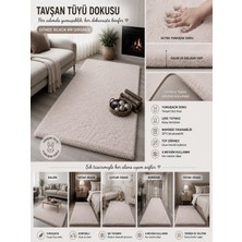 My Evilla Dekoratif Tavşan Tüyü Ultra Yumuşak Peluş Kaymaz Halı Yolluk