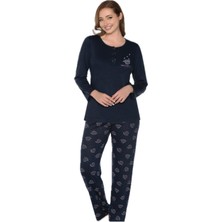 Alperi 790-06 Kadın Yuvarlak Yaka Uzun Kol Pijama Takım