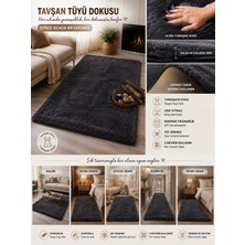 My Evilla Dekoratif Tavşan Tüyü Ultra Yumuşak Peluş Kaymaz Halı Yolluk
