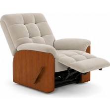 Smarto Relax Ticino Manuel Mekanizmalı Ayak Uzatmalı Ahşap Yan Panelli Polyester TV Koltuğu Baba Koltuğu