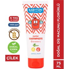 Babyton Doğal Çilek Diş Macunu 6 Yaş ve Üzeri Florürlü 75 ml