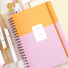 Paperora 20X28 Pembe Spiralli Sert Kapak Lastikli Çizgili Not Defteri 1 Adet