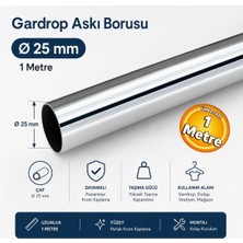 Ser S1 Yuvarlak Krom Dolap Vestiyer Gardrop Askı Borusu 1 Metre