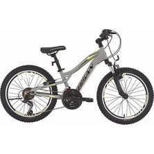 Bisan Buffalo Erkek Dağ Bisikleti 30CM V 24 Jant 18 Vites Açık Gri Siyah Sarı