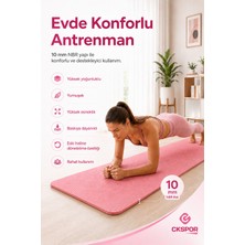 CK Spor Ckspor 10 mm NBR Egzersiz Matı Kaymaz Pilates Matı Taşıma Askılı Yoga Pilates Fitness Minder