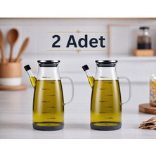 Zürih Collection 2 Adet Tekli Metal Kapaklı Yağdanlık Slikon Altlıklı Paslanmaz Çelik Kapak Yağdanlık Sosluk Sirkelik 1000 ml