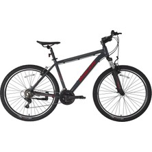 Bisan Atlas Erkek Dağ Bisikleti 43CM V 26 Jant 21 Vites Parlak Gri Kırmızı
