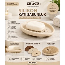 Ak Avm Silikon Katı Sabunluk Damlama Önleyici Süzgeçli Tezgah Üstü Banyo Mutfak Sabunluğu