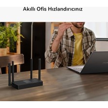 Wifi AX3S Router, Wi-Fi 6 AX3000 Gigabit Çift Bant Kablosuz Yönlendirici, 4 Adet Otomatik Uyarlanan Wan/lan Ge Portu, Wi-Fi Güçlendirici, Homesec™ Ağ Güvenliği, Siyah