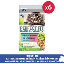 Perfect Fit Kısırlaştırılmış Yetişkin Kediler Için Uygun Okyanus Balığı & Somonlu Yaş Mama 300 G (6'li Paket)