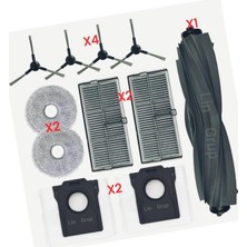 Renas Store Dreame Mova E30 ile Uyumlu Yedek Parça Seti, 4 Fırça, 2 Hepa Filtre, 2 Mop Pedi, 1 Ana Fırça