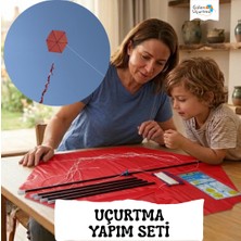 Gülen Uçurtma / Naylon Altıgen Uçurtma Yapım Seti - Plastik Çıtalı