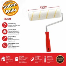 Dekor DKR1081 Eksport Rulo 25 cm Saten Rulo Kırmızı Saplı Boya Rulosu