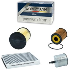 Renas Store Wöbermann Filtre Bakım Seti C-Max 1.6 Tdcı Filtre Bakım Seti 2011-2015 Ile Uyumlu 4 Lü Karbonlu