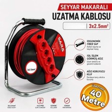 Sara S621 Plastik Makaralı Monofaze Uzatma Kablosu 3x2,5 mm 40 Metre Cca Alüminyum Alaşım Kablo