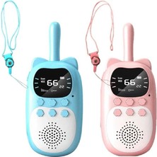 Mbl Çok Fonksiyonlu Çocuk Telsizi Walkie Talkie İnterkom 2'li Set | Ekranlı Şarjlı Bas Konuş Telsiz