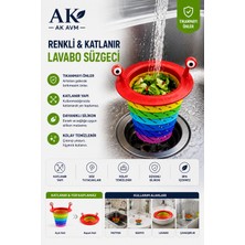 Ak Avm Renkli Lavabo Gider Süzgeci Katlanabilir Spiral Gider Filtresi Mutfak Evye Tıkanma Önleyici Süzgeç
