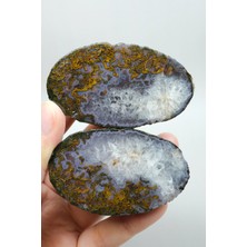 Healcrystal Soft Lavanta Moru ve Hardal Sarısı Tüy Akik ile Kuvars, 129G