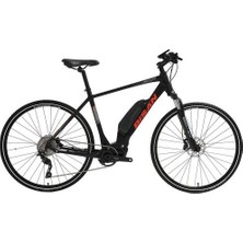 Bisan E-Trekkıng Elektrikli Erkek Şehir Bisikleti 50CM Hd 28 Jant 10 Vites Mat Siyah Kırmızı