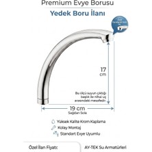 Primeaks Evye Kuğu Batarya Borusu 17X19 cm Mutfak Lavabo Musluk Borusu
