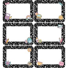 ProBest Design Siyah Okul Çocuk Isim Etiketi – Defter, Kitap, Çanta Için Renkli Kuşe Sticker