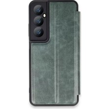 TeknoKapsül Newface Realme C65 Kılıf Flip Cover - Koyu Yeşil