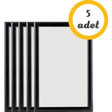 Tilki Dünyası 5'li A3 Siyah Alüminyum Açılır Kapanır Poster ve Afiş Çerçevesi Seti (25 mm Profil), Gönye Köşe Anti-Glare Koruyucu Föylü Duvar Tipi Belgeliği ve Resim Çerçevesi