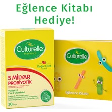 Culturelle Probiyotik, 5 Milyar Probiyotik, Vitamin C ve D, Yüksek Lif 30 Saşe Eğlence Kitabı Hediyeli