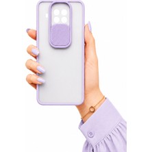 Noktaks Xiaomi Redmi Note 9 Pro 5G Uyumlu Kılıf Sürgülü Kamera Korumalı Mat Lensi Telefon Kılıfı - Lila