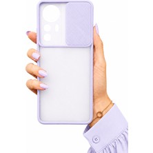 kilifone Xiaomi Mi 12 Uyumlu Kılıf Sürgülü Kamera Korumalı Mat Lensi Telefon Kılıfı - Lila