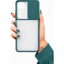 kilifone Xiaomi Mi 12 Uyumlu Kılıf Sürgülü Kamera Korumalı Mat Lensi Telefon Kılıfı - Koyu Yeşil