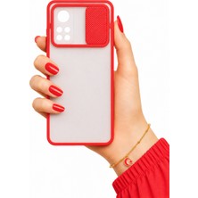 kilifone Xiaomi Mi 10T Pro 5G Uyumlu Kılıf Sürgülü Kamera Korumalı Mat Lensi Telefon Kılıfı - Kırmızı
