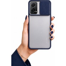 Noktaks Oppo A36 Uyumlu Kılıf Sürgülü Kamera Korumalı Mat Lensi Telefon Kılıfı - Lacivert
