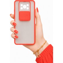 kilifone Xiaomi Poco X3/Xiaomi Poco X3 NFC/Xiaomi Poco X3 Pro Uyumlu Kılıf Sürgülü Kamera Korumalı Mat Lensi Telefon Kılıfı - Kırmızı