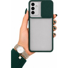 kilifone Samsung Galaxy A13 5G Uyumlu Kılıf Sürgülü Kamera Korumalı Mat Lensi Telefon Kılıfı - Koyu Yeşil