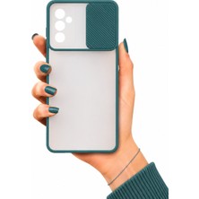 Noktaks Samsung Galaxy M52 Uyumlu Kılıf Sürgülü Kamera Korumalı Mat Lensi Telefon Kılıfı - Koyu Yeşil