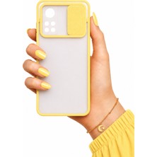 kilifone Xiaomi Mi 10T Pro 5G Uyumlu Kılıf Sürgülü Kamera Korumalı Mat Lensi Telefon Kılıfı - Sarı