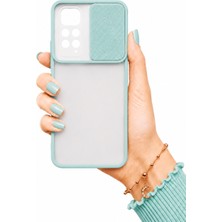 kilifone Xiaomi Redmi Note 11S Global Uyumlu Kılıf Sürgülü Kamera Korumalı Mat Lensi Telefon Kılıfı - Turkuaz