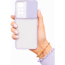 kilifone Xiaomi Redmi Note 11S Global Uyumlu Kılıf Sürgülü Kamera Korumalı Mat Lensi Telefon Kılıfı - Lila