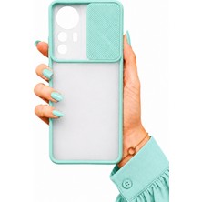 kilifone Xiaomi Mi 12 Uyumlu Kılıf Sürgülü Kamera Korumalı Mat Lensi Telefon Kılıfı - Turkuaz