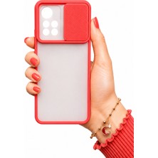 kilifone Xiaomi Redmi Note 11 Pro Plus 5G Uyumlu Kılıf Sürgülü Kamera Korumalı Mat Lensi Telefon Kılıfı - Kırmızı