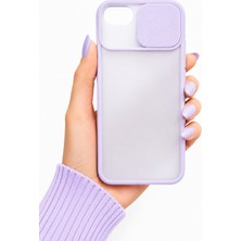 Noktaks iPhone 7 Plus Uyumlu Kılıf Sürgülü Kamera Korumalı Mat Lensi Telefon Kılıfı - Lila