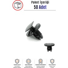 SEMECHLER Peugeot 206 207 301 307 Cıtroen C2 C3 C4 C-Elysee Uyumlu Davlumbaz Tampon Çamurluk Klipsi (50 Adet)