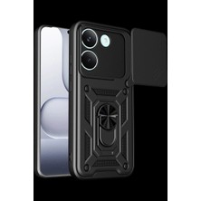 Elitse Xiaomi Poco X8 Pro Pars Lens Yüzüklü Silikon - Siyah