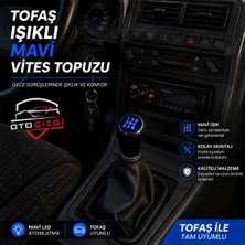 OtoÇizgi Tofaş Şahin Doğan Kartal Mavi LED Işıklı 5 Ileri + Geri Vites Topuzu ve Körük Seti