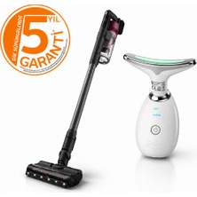 Philips 6000 Serisi Kablosuz Dik Süpürge XC6453/10 + Yüz Masaj Aleti Hediye