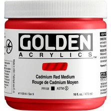 Golden Heavy Body Akrilik Boya 473 ml Seri 9 Cadmium Red Medium 1100