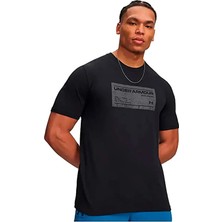 Under Armour 6017350-001 Ua M Box Wm Label Ss Siyah Yuvarlak Yaka Loose Fit Baskılı Erkek T-Shirt